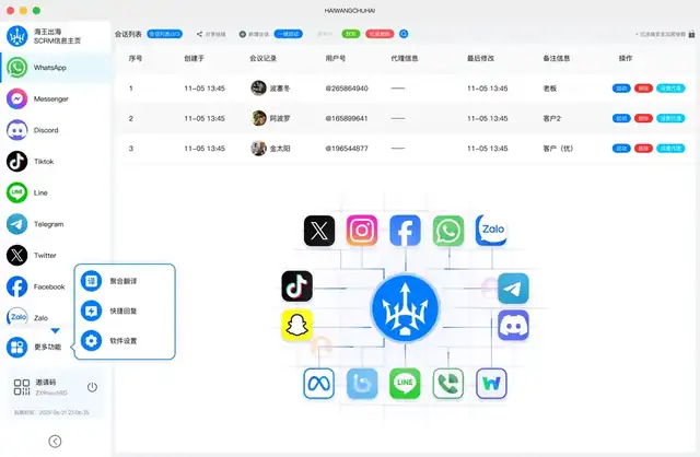 海王出海供应链工具官方正版跨境电商软件总线中枢界面